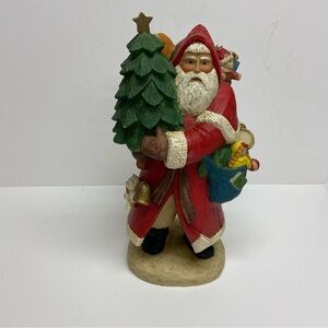 Kurt Adler Santa Claus Wood Figurine With A Bag Of Toys Christmas Decor